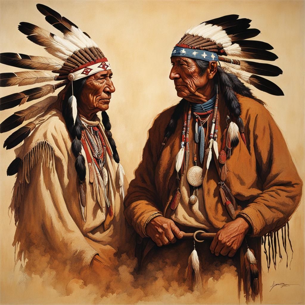 Vintage Native American Portrait