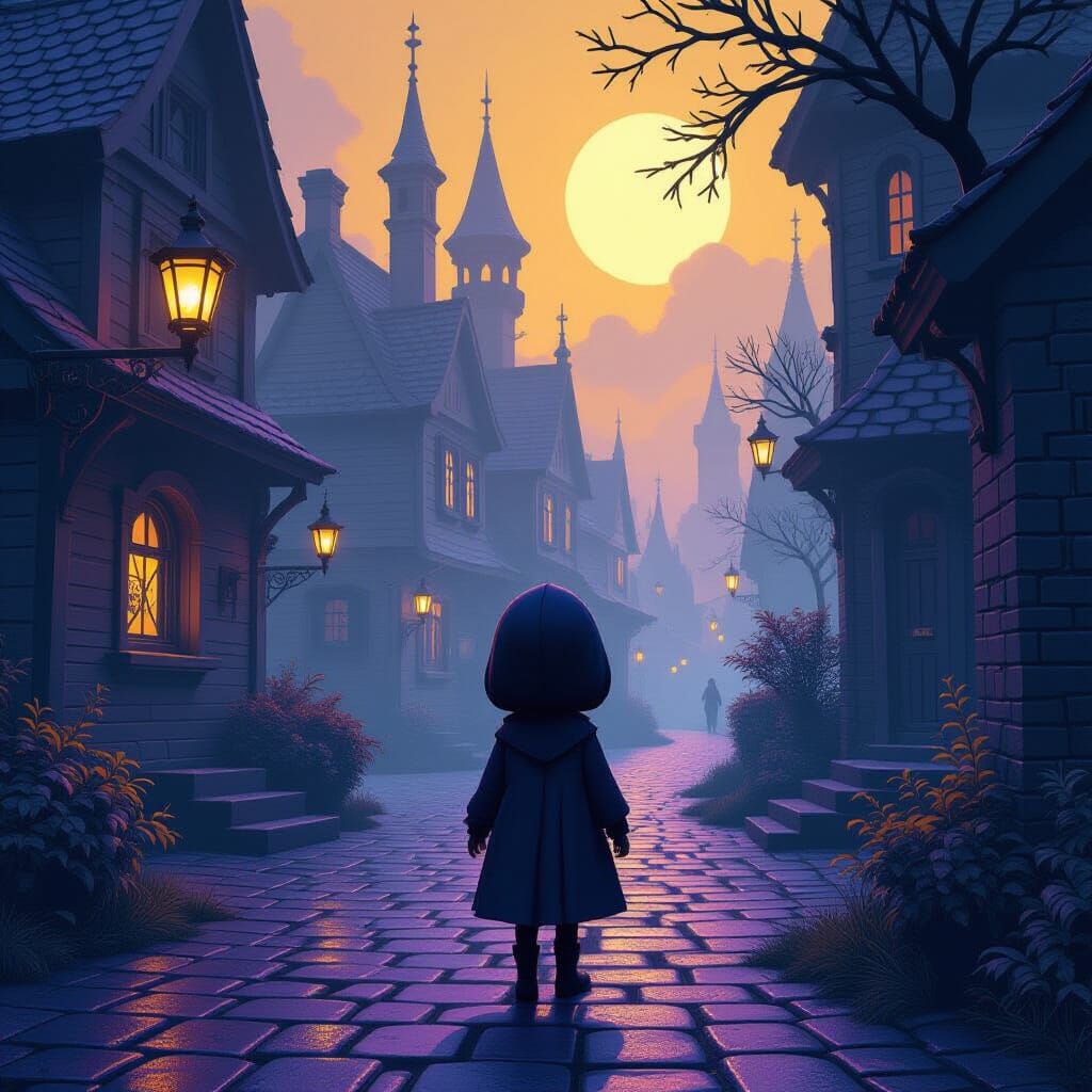 Dark Fantasy Concept Art Masterpiece in Purple and Yellow