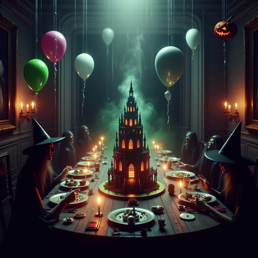 Haunted Mansion Birthday Feast with Ghosts and Witches