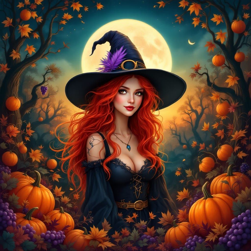 A whimsical illustration featuring a whimsical beautiful wit...