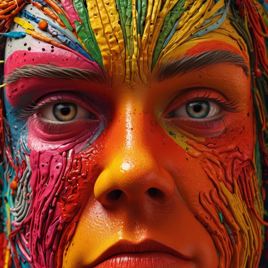 Colorful Art Brut Masterpiece in 3D CGI