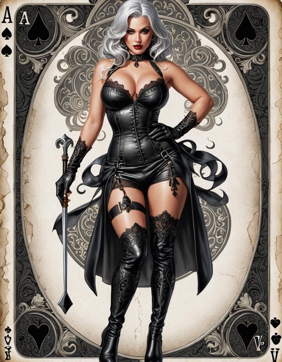 Ace of Spades Pinup Girl in Hyperrealistic Style