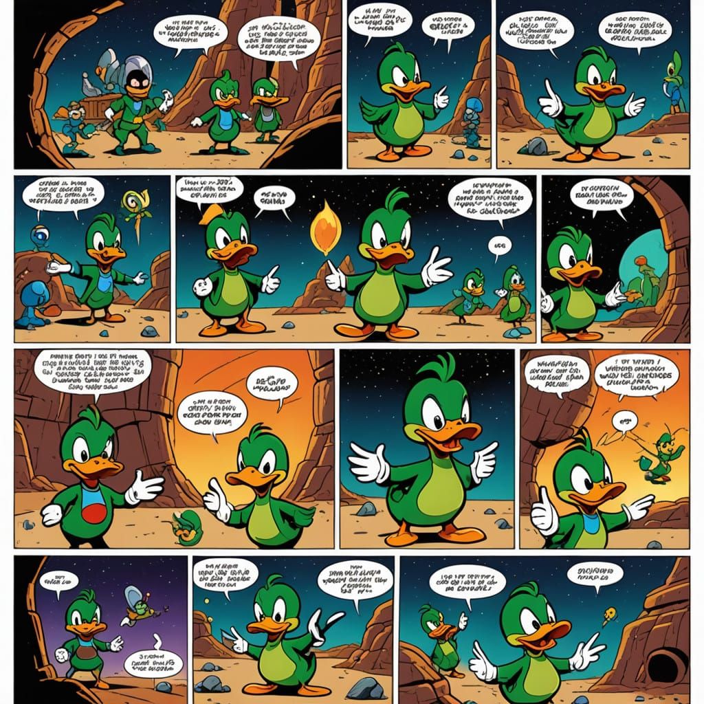 Classic Cartoon Adventures of Duck Dodgers in Comic Strip St...