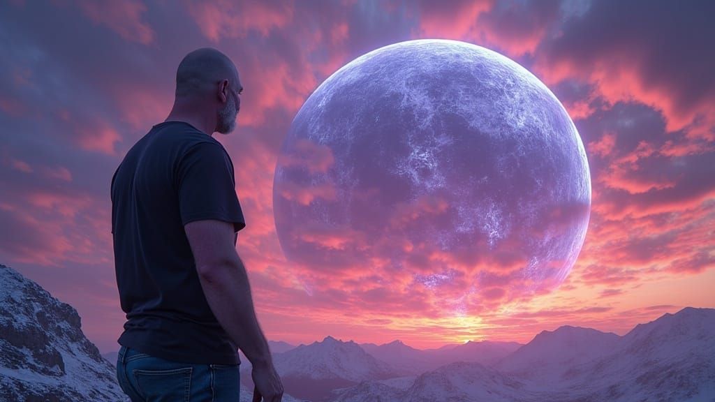 Ethereal Ice Planet in Dark Fantasy Art