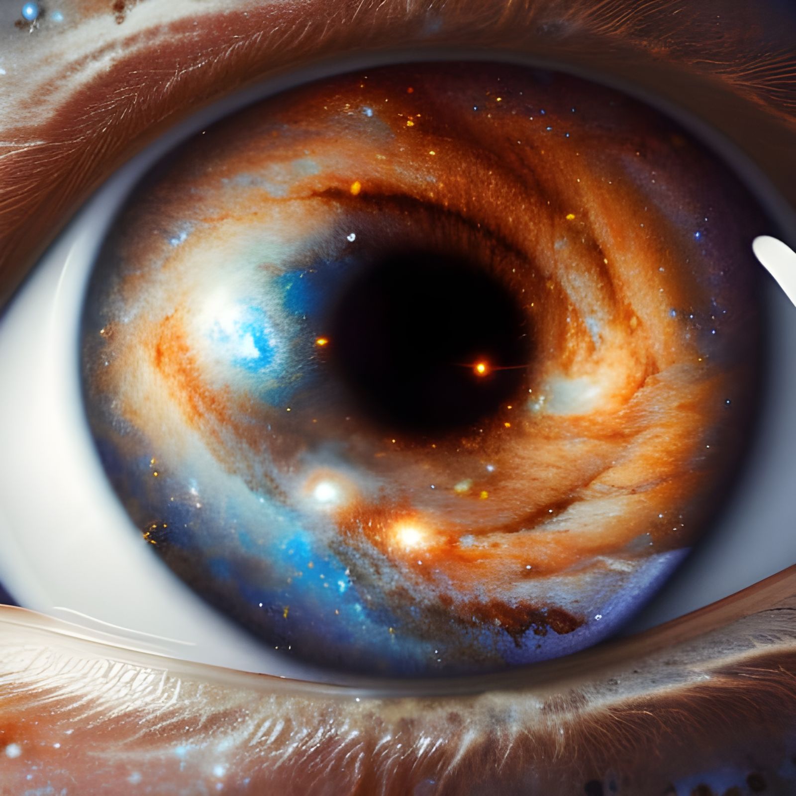 Galaxy Eye Close-up: Photorealistic Surrealism