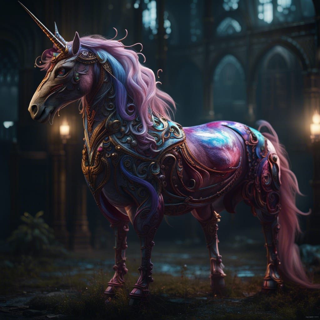 Animatronic Unicorn: Detailed Fantasy Concept Art