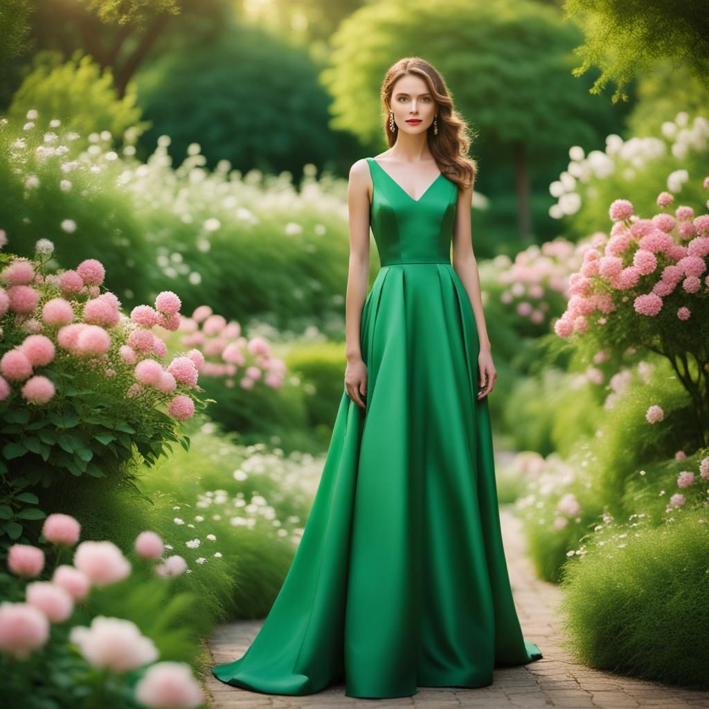 Elegant Model in Garden: Professional Photography