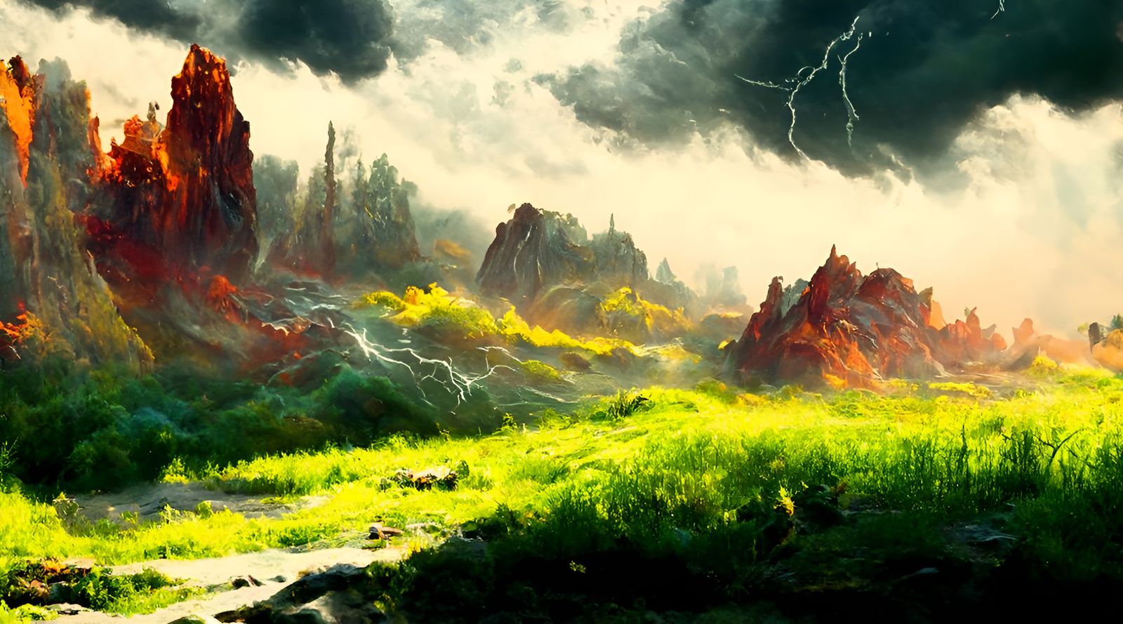 Epic Lightning Storm Rages Through Canyon