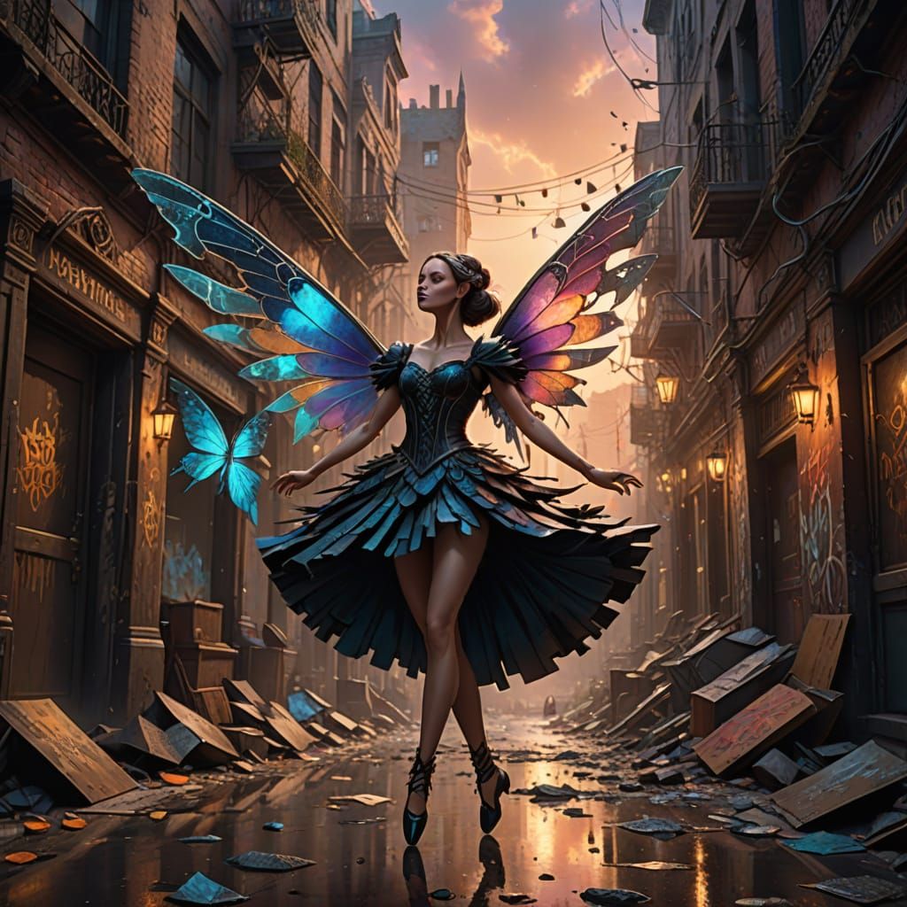 Grunge Fairy and Ballerina in Fantasy Art