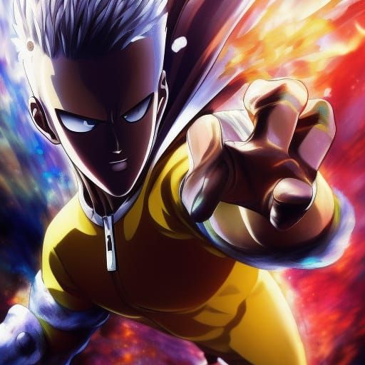 Hyperrealistic One Punch Man Splash Art