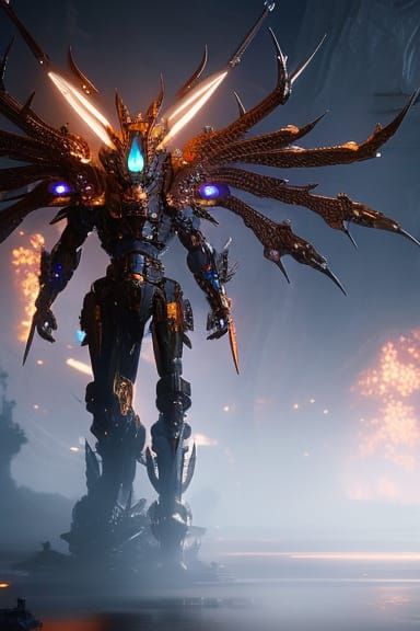 Lovecraftian Gundam Demon in Detailed Anime Art