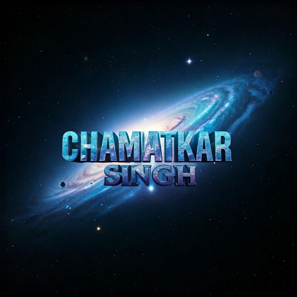 Cosmic 3D Typography of CHAMATKAR SINGH