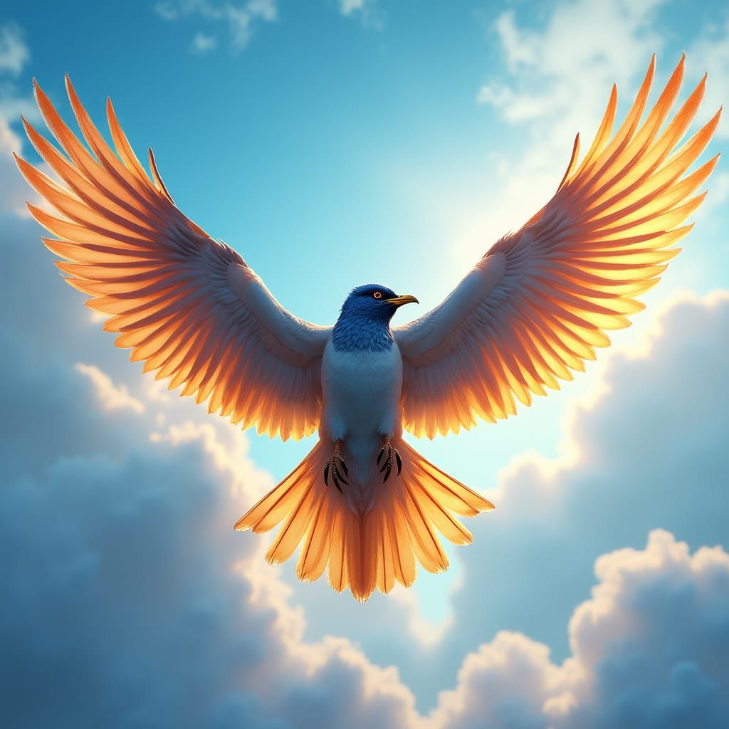 Bird in Flight: A Matte Painting of Natural Beauty