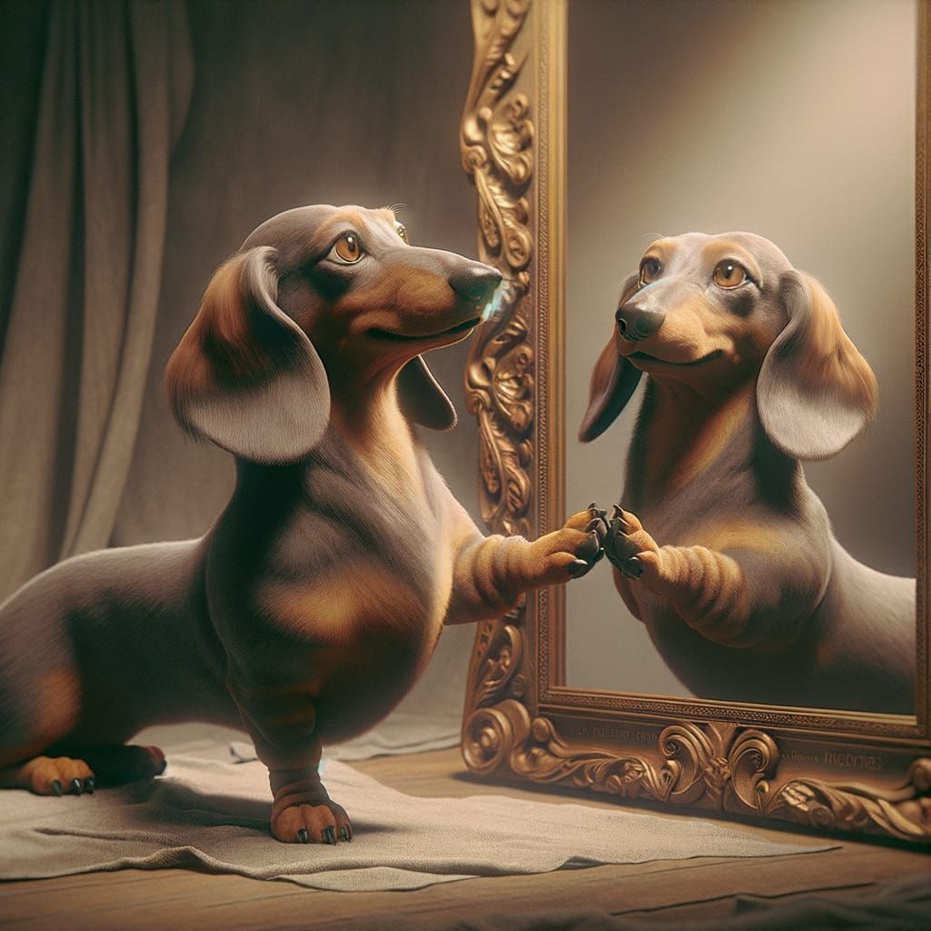 Majestic Dachshund Princess in Vintage Film Style