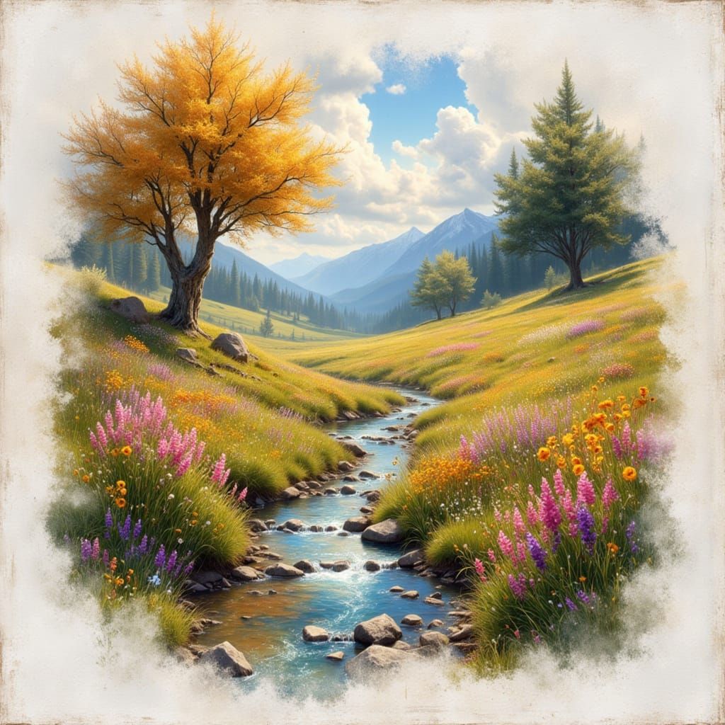 Stream on the meadow