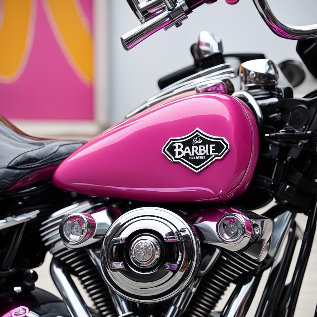 Barbie Logo on Harley Davidson Close-up
