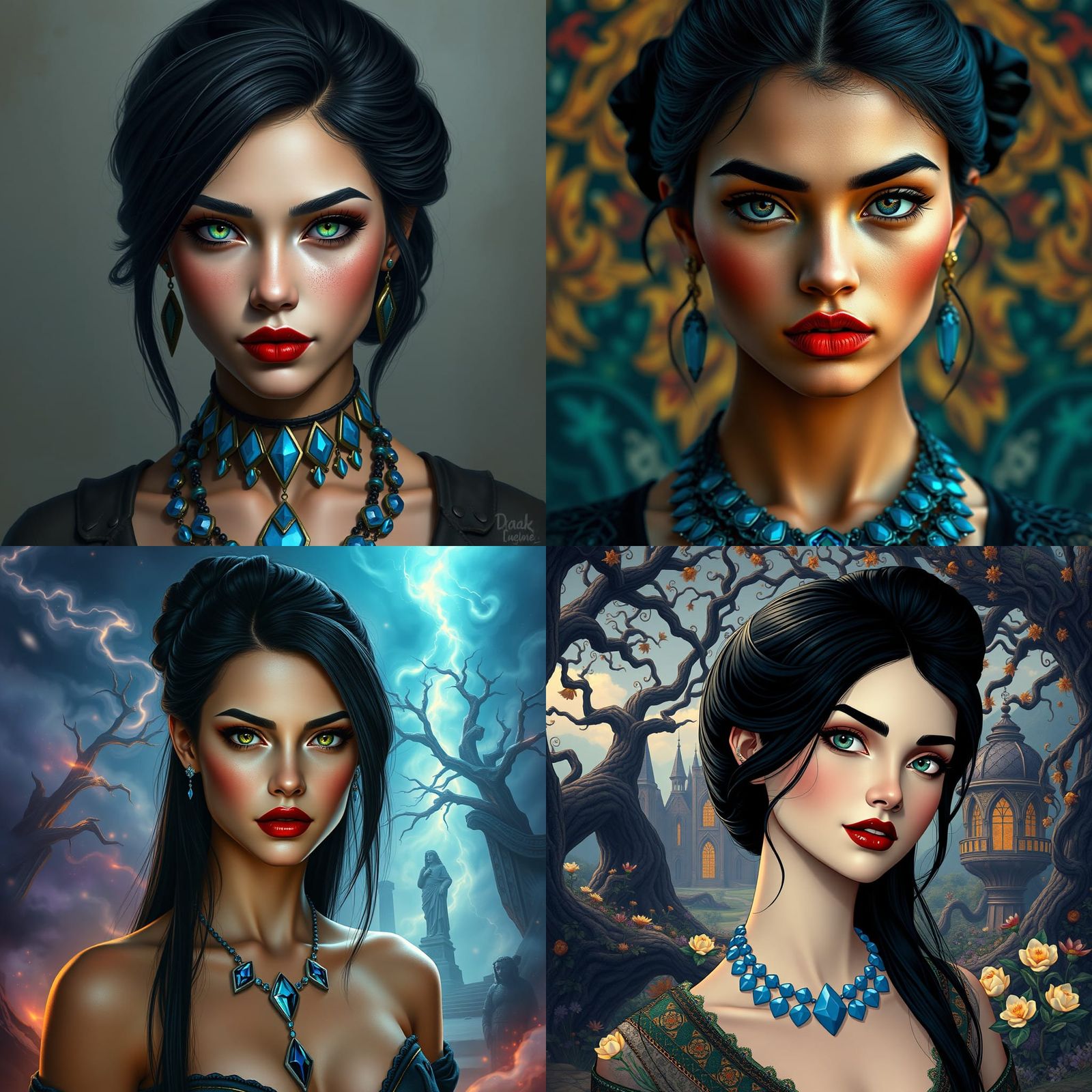 Young Woman with Black Hair, Fantasy Art