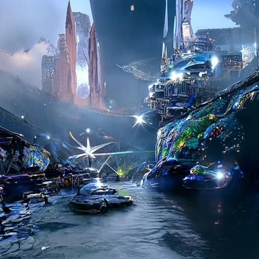 Futuristic High-Fantasy Landscape by Stephan Martiniere