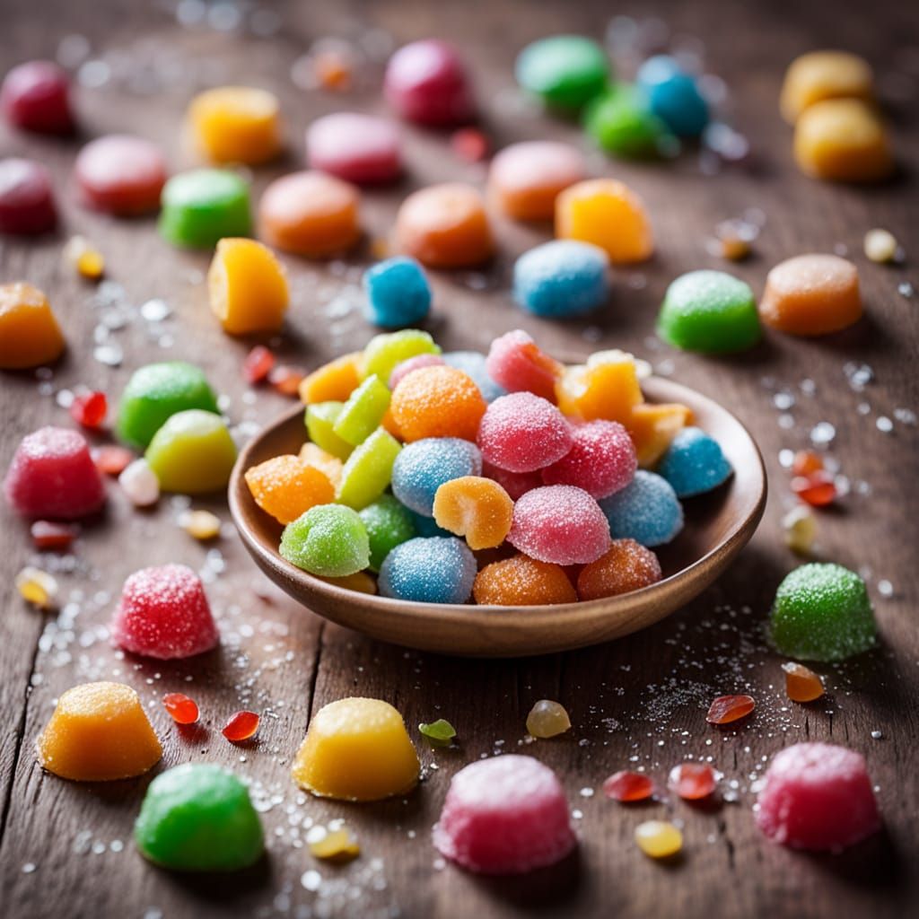 Vibrant Candy Still Life in Pastel Hues