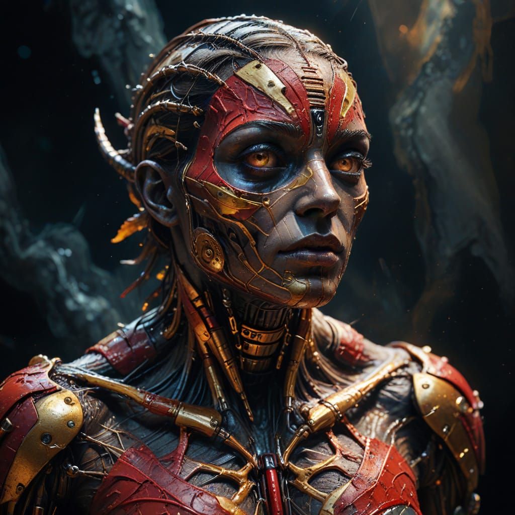 Surreal Creature Emerges from Cosmic Wreckage in Utopian Lan...