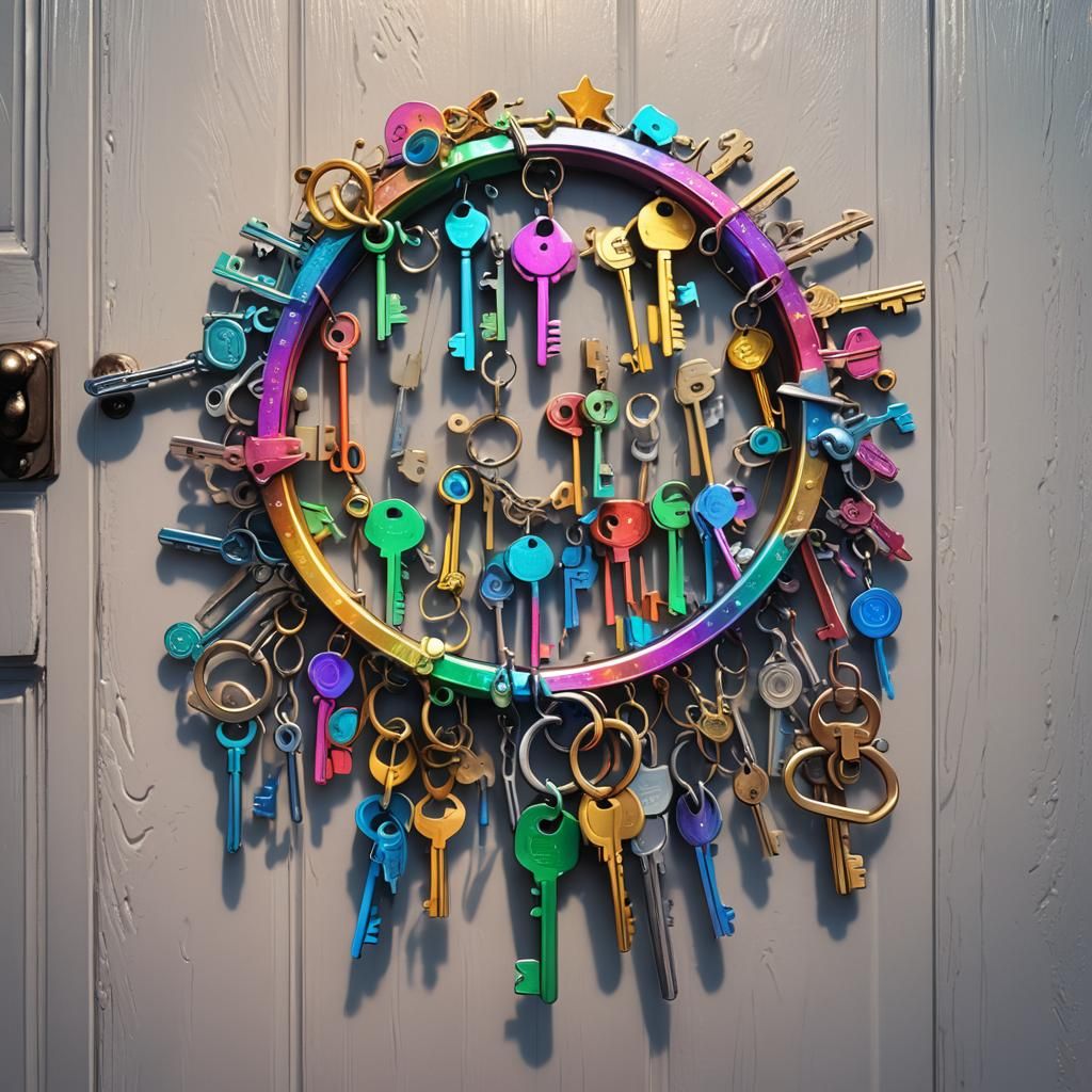 Rainbow Keys: Cosmic Holographic Illustration