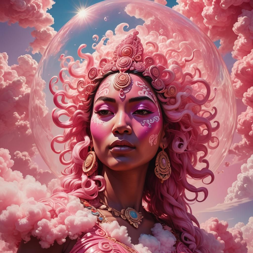 Maori Goddess Candy Floss Bubble Drifting to Mu
