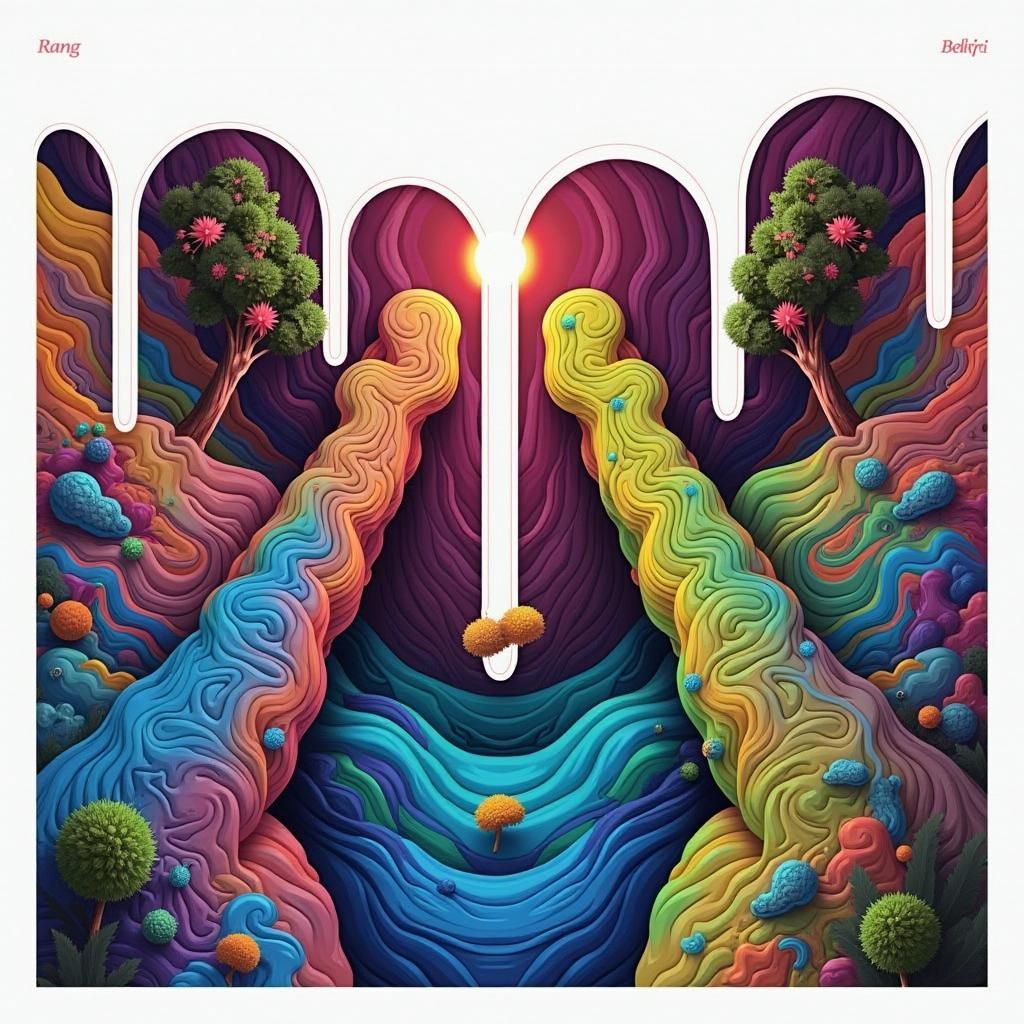 Psychedelic Album Art in Futuristic Digital Painting Style