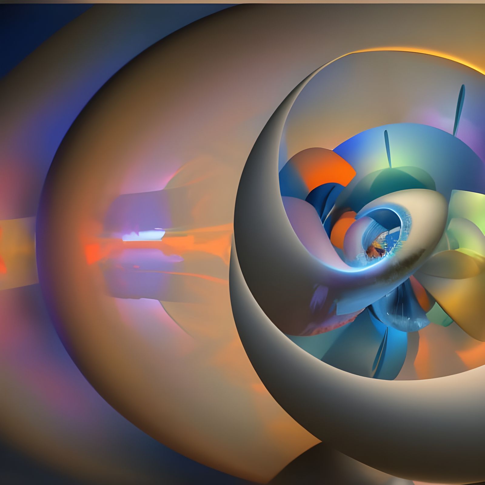 Geometric Abstract: Polychromatic Cycles in Hyperreal Detail