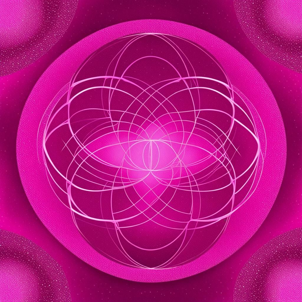 Glittering Pink Vesica Piscis Design Element