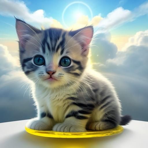 a kitten made of Yellow Gelatin