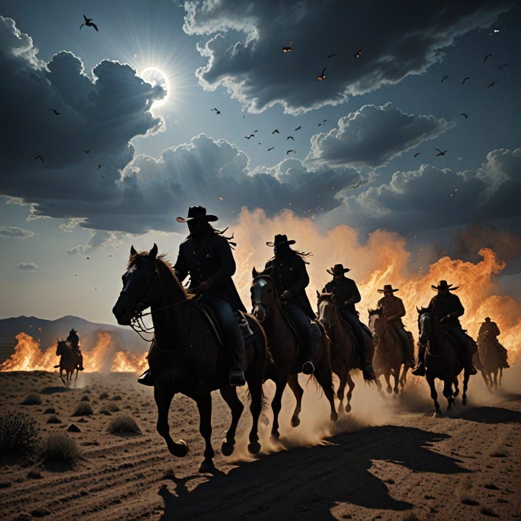 Gaunt Ghost Riders in a Blurry Sky