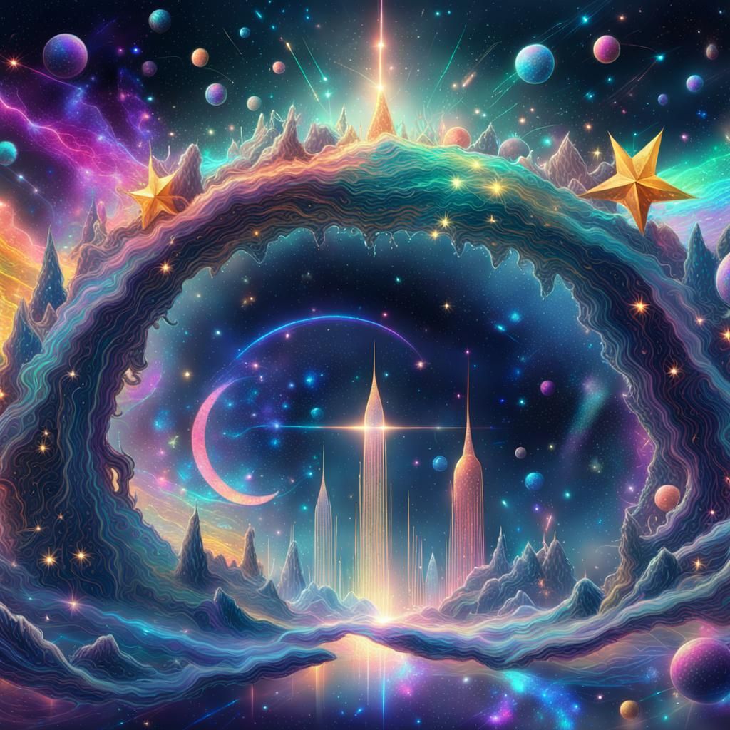 Happy New Year 2024 Banner in Astral Style