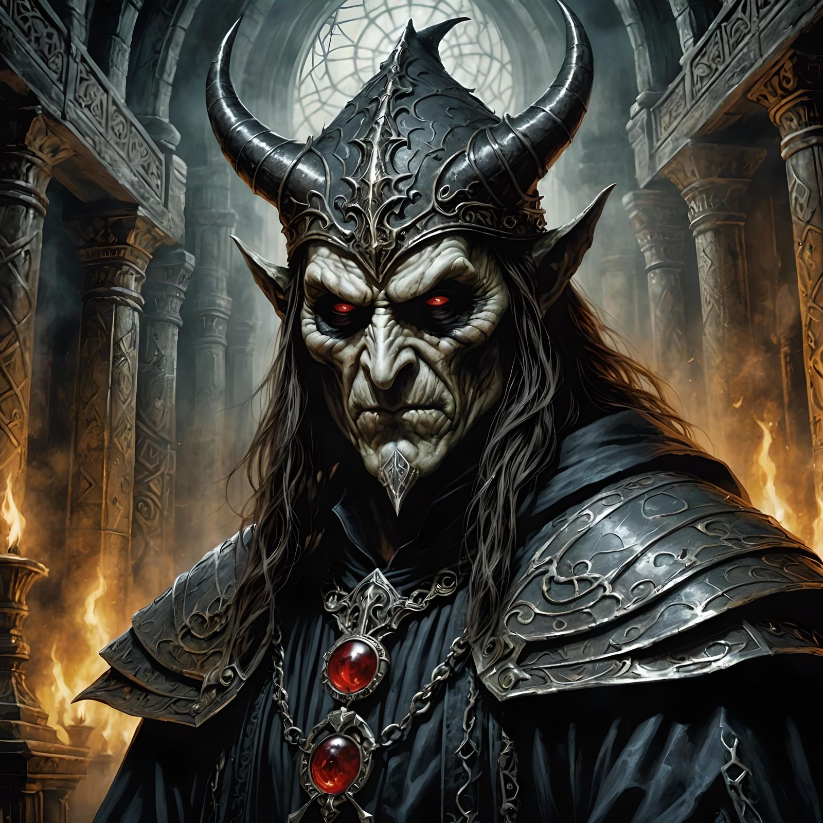 Wizard in Demon Mask at Sinister Temple