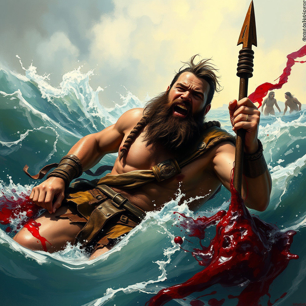 Desperate Swim: A Dramatic Scene of Courage