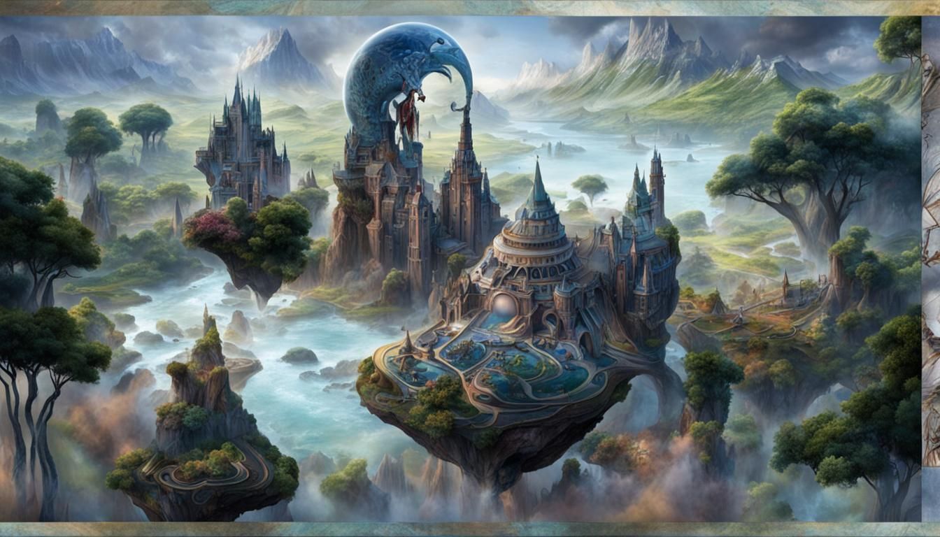 Celestial Celebration in a Surreal Restaurant