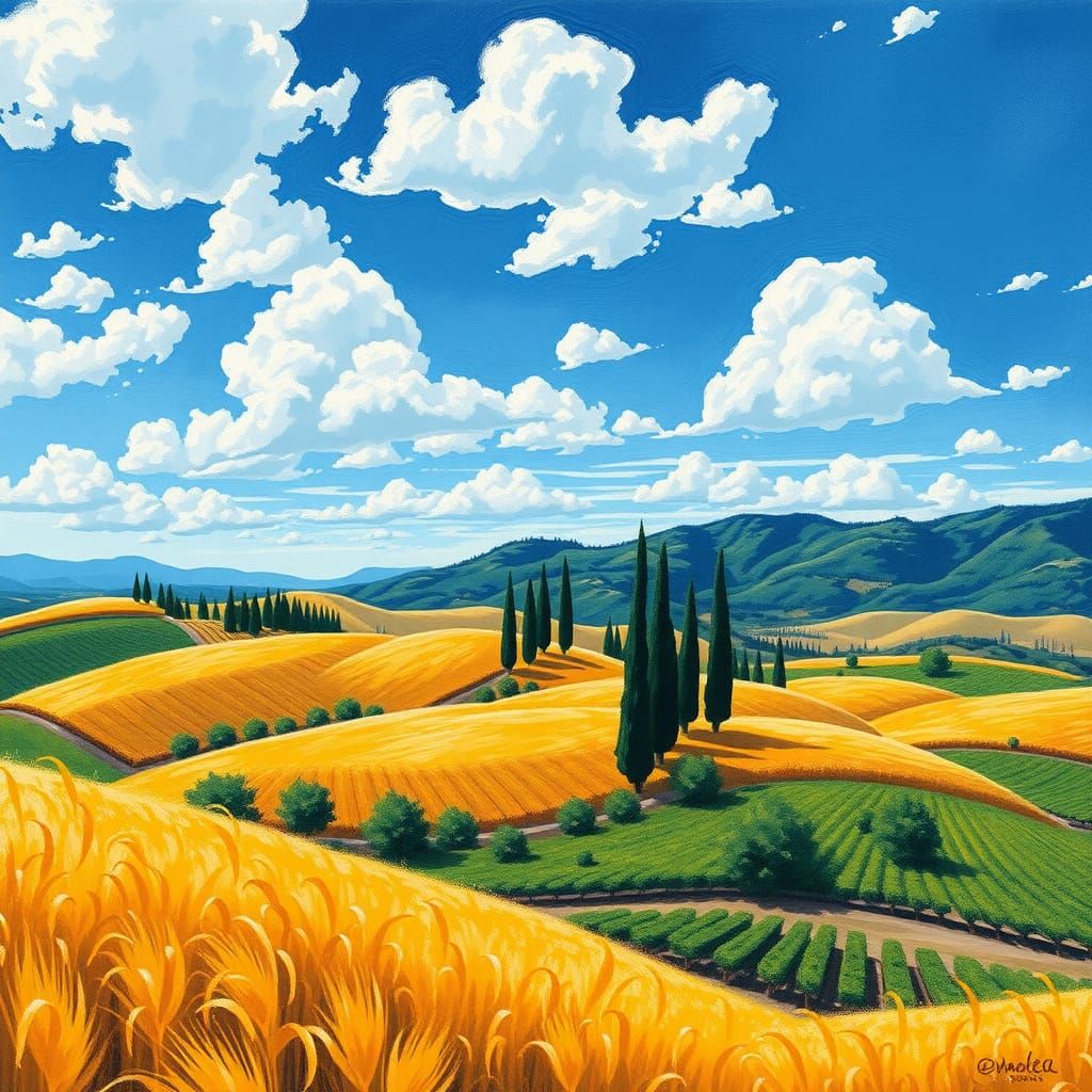 Golden fields meet a sky of endless dreams.