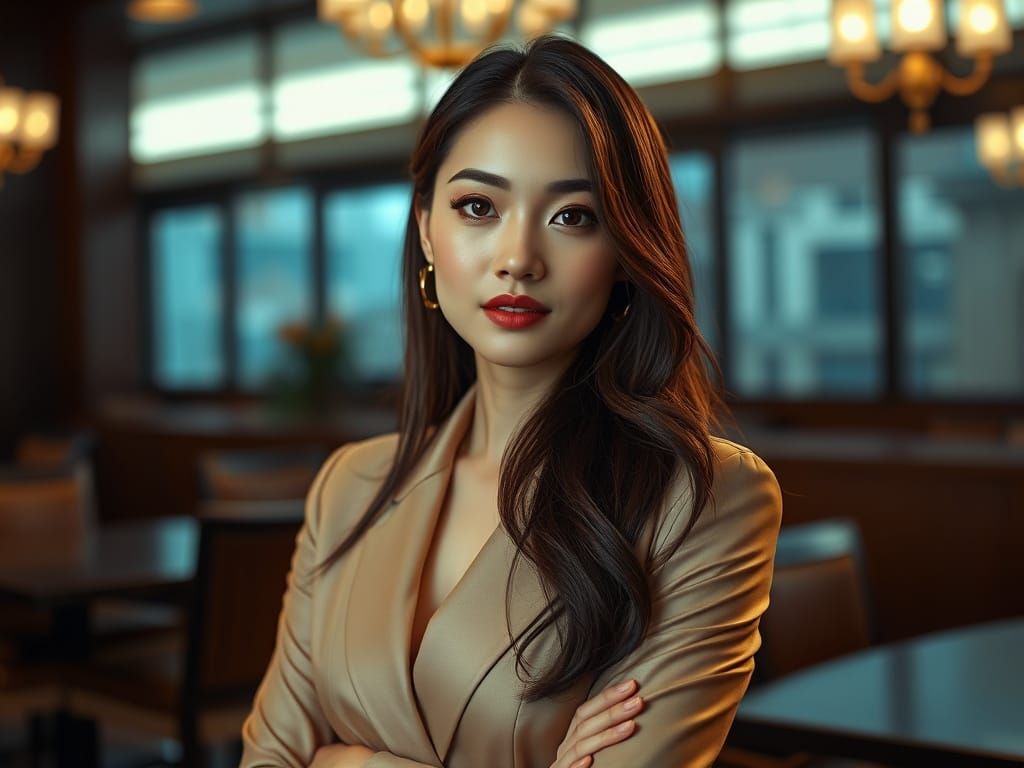 Elegant Chinese Woman Portrait in Cinematic Style