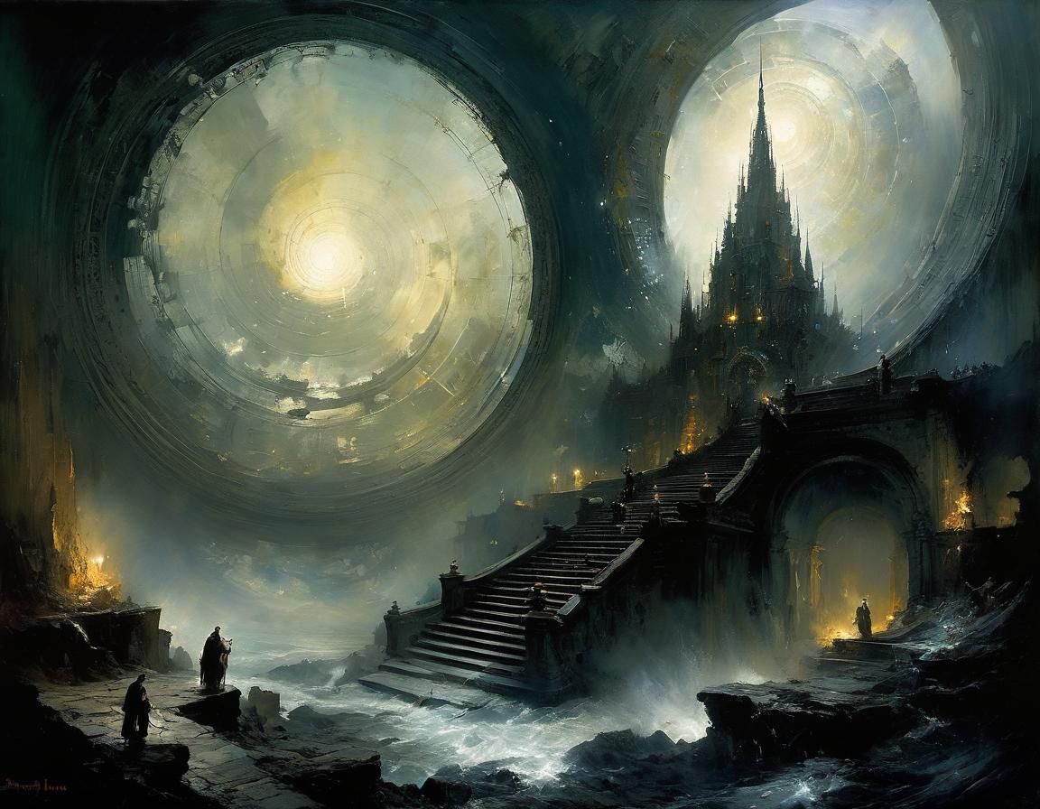 Celestial Occult Dance in Detailed Matte Painting