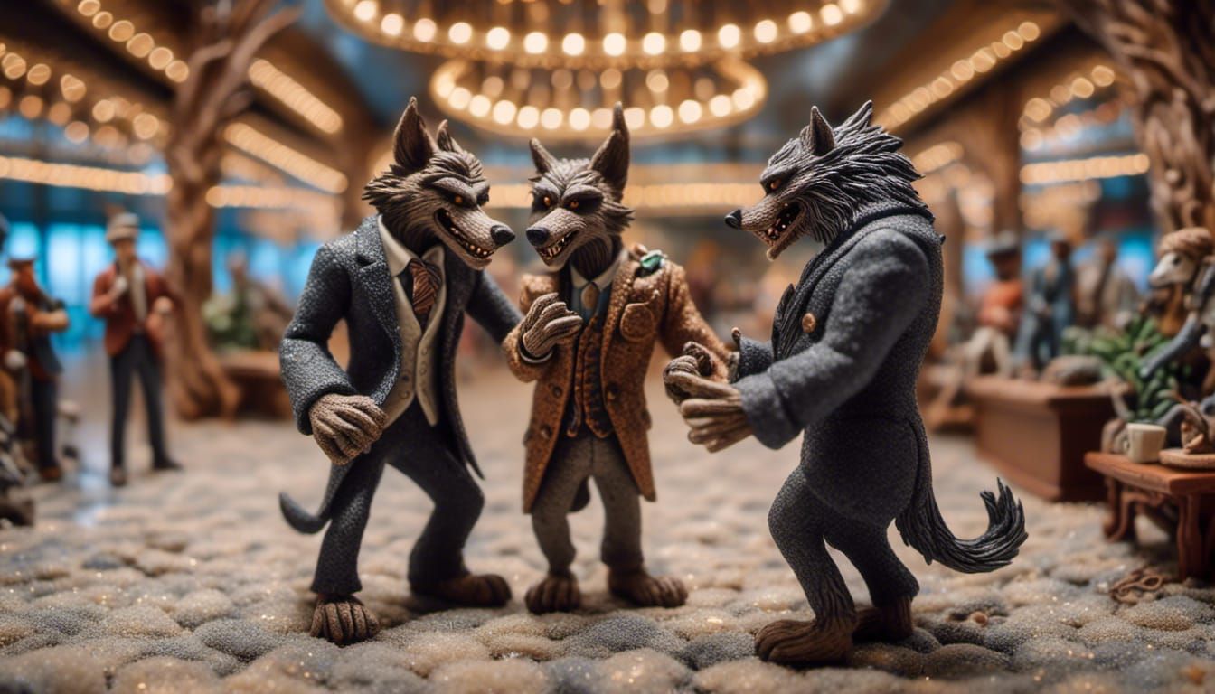 Werewolf Argument in Airport, Claymation Style