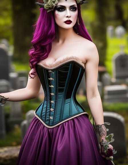 Gothic Princess Fairy in Graveyard, Grim-Dark Fantasy