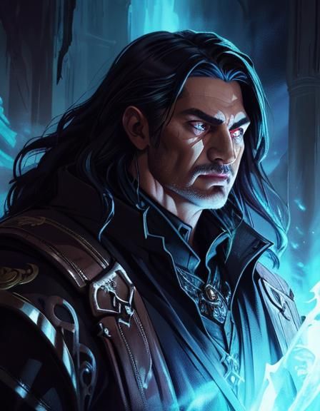 Ancient Sorcerer Portrait in Dark Fantasy Style