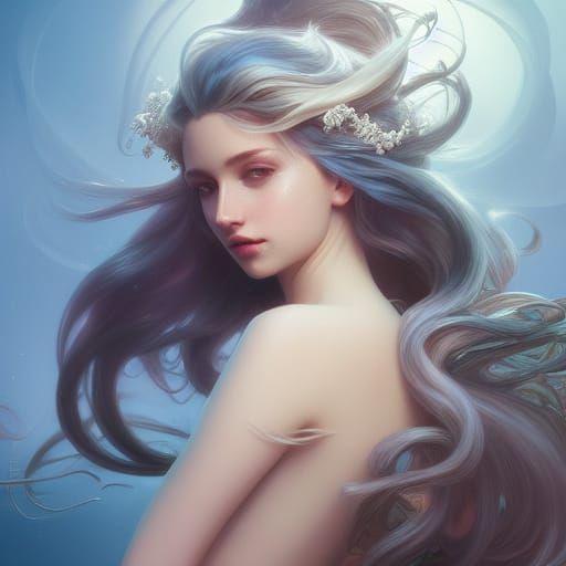 Hyperdetailed Mermaid Portrait in Digital Art Style