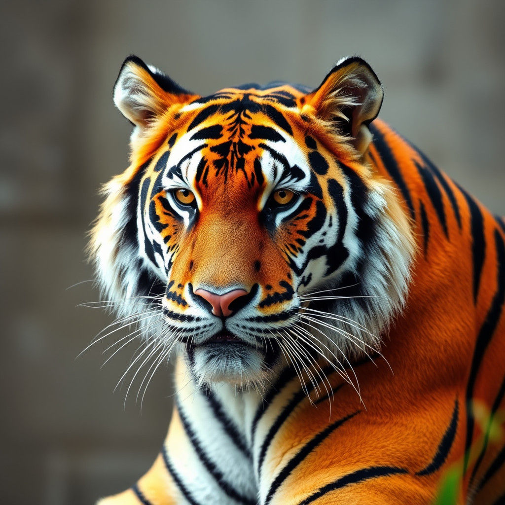 Rainbow Striped Tiger Generated by AI