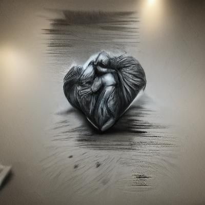 Heartbreak Charcoal Drawing in 8K Resolution