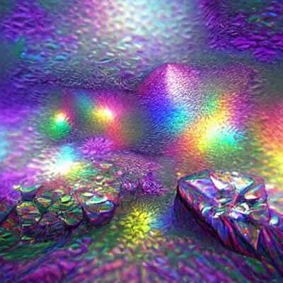 Holographic Iridescent Glitter with Volumetric Lighting