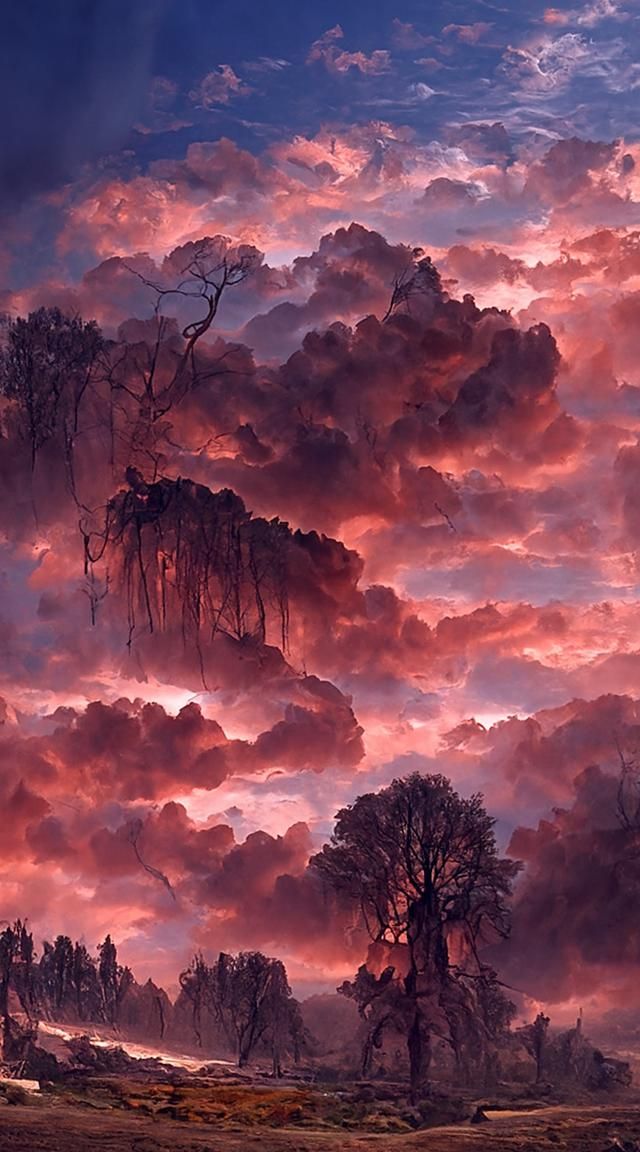 Romantic Landscape with Tree and Atmospheric Details