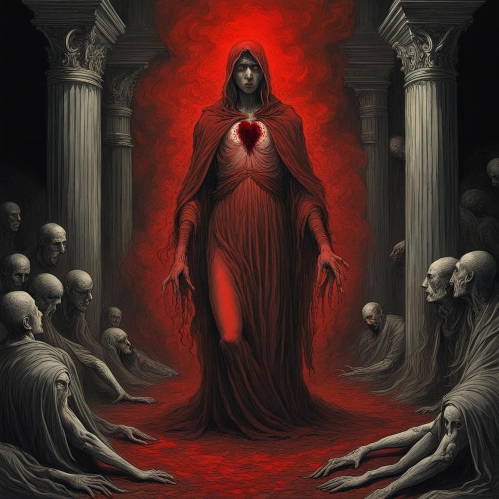 Soul Loss: A Dark and Detailed Horror Illustration