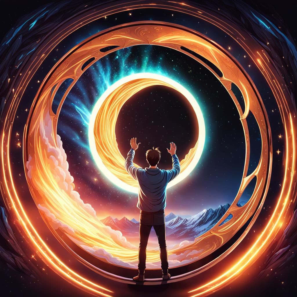 Man Opens Glowing Portal to Fantasy World