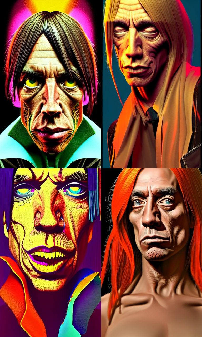 Iggy Pop Portrait with Dynamic Lighting