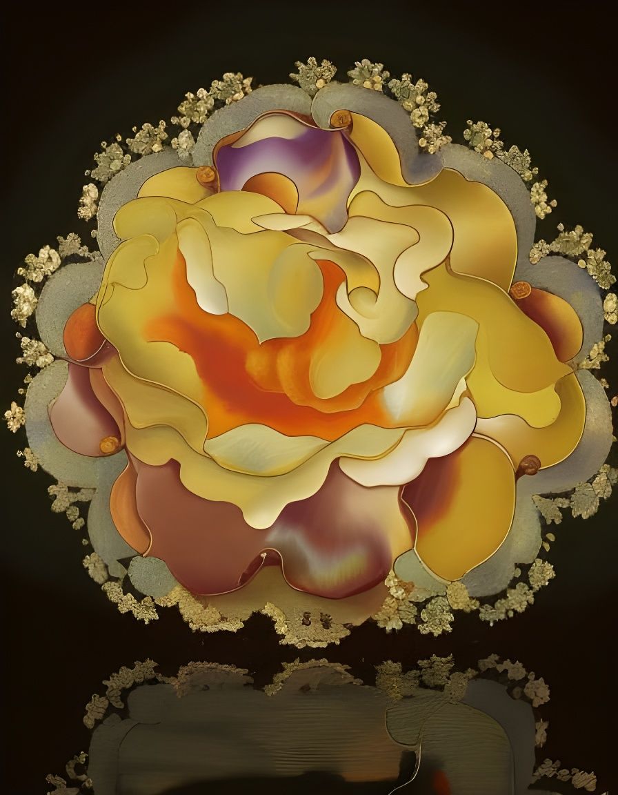 Floral Kaleidoscope in Art Nouveau Style